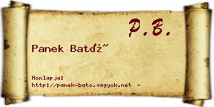 Panek Bató névjegykártya